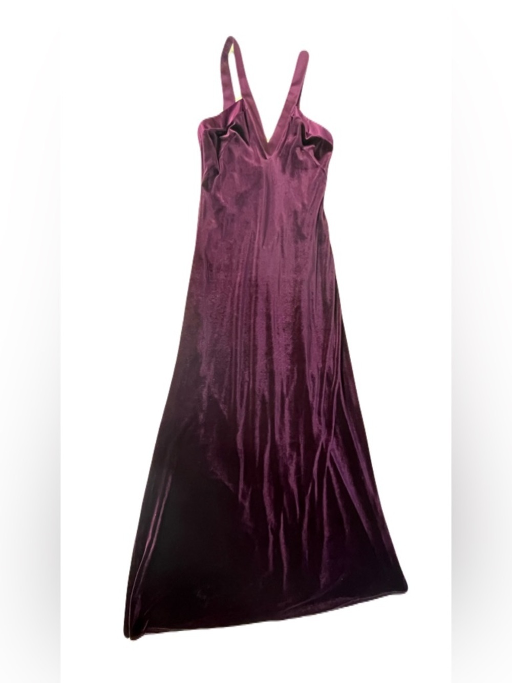 David Meister Plum Velvet Maxi Slip Dress